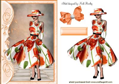 Pretty in Peach, Lady in Hat with Bow