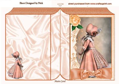 Little Girl in Peach Bonnet Folded Book