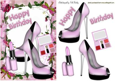 Birthday Girl in Pink with Shoes & Makeup