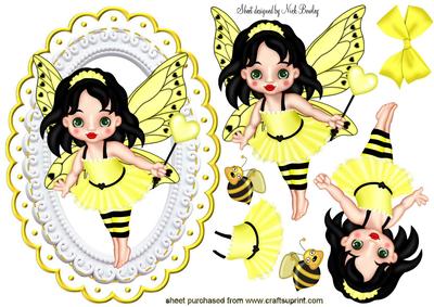 Little Bumble Bee Faerie with Her Magic Wand
