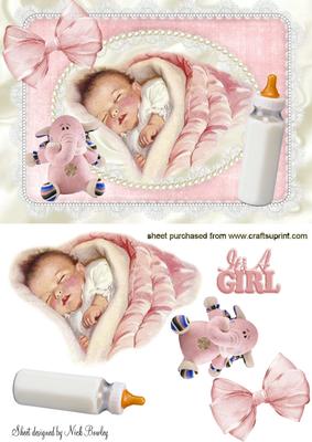Sweet Baby Girl with Her Cuddly Ele