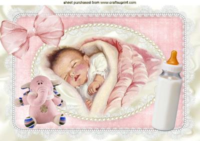 Sweet Baby Girl with Her Cuddly Ele A4