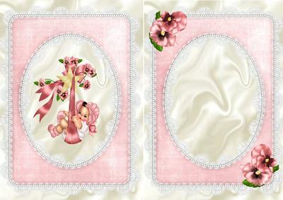 Baby Girl with a Cute Little Curl A5 Insert