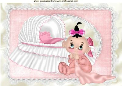 Baby Girl with Her Blanket A4