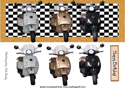White, Gold, Black Scooters Dl