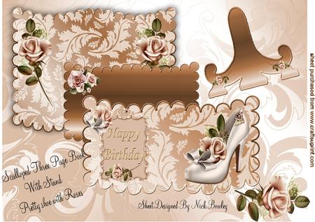 Pretty Scalloped Edge Book of Rose Shoe Kit