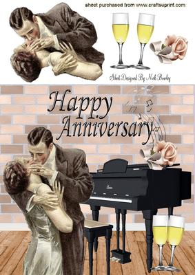 Happy Anniversary My Darling! with Champagne 8x8