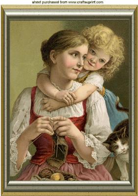 Mother and Daughter That Special Cuddle A4