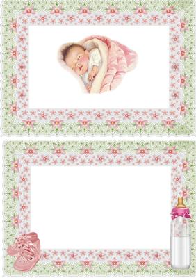 Sweet Dreams Baby Girl in Floral Frame Insert