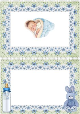 Sweet Dreams Baby Boy in Floral Frame Insert