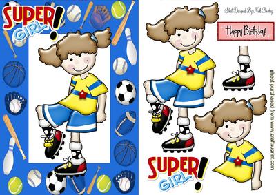 Super Soccer Girl in Sports Frame