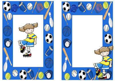 Soccer Girl in Sports Frame A5 Insert