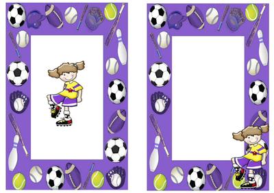 Super Girl! Soccer Girl in Purple Frame A5 Insert