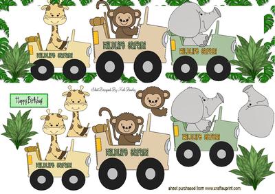 Off on Safari, the Jungle Animals in Jeeps Dl