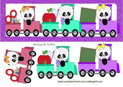 School Train with Pandas Lots of Goodies Dl