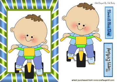 Cheeky Boy, Looking Cute Riding His Tricycle