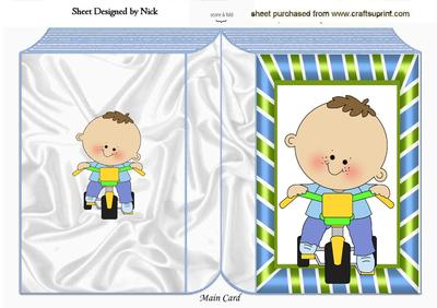 Cheeky Boy, Riding His Tricycle Folded Book