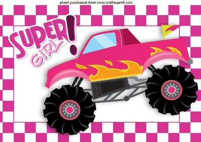 Super Pink Monster Truck for a Super Girl! A4