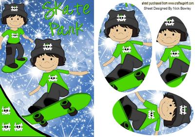 Skatepark Boys in Green Oval Pyramids