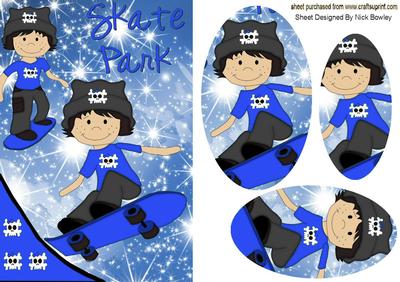 Skate Park Boys in Blue Oval Pyramids
