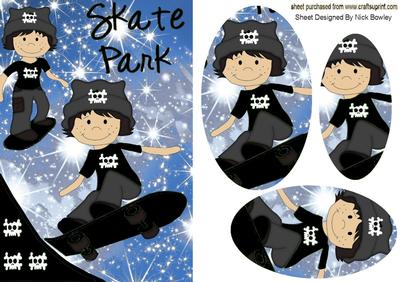 Skate Park Boys in Black Oval Pyramids