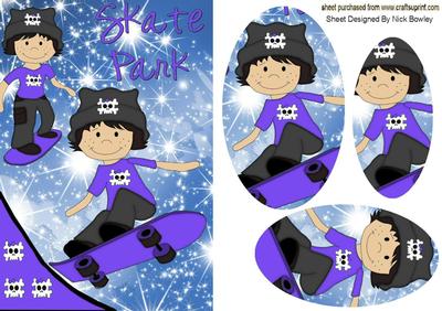 Skate Park Boys in Purple Oval Pyramids