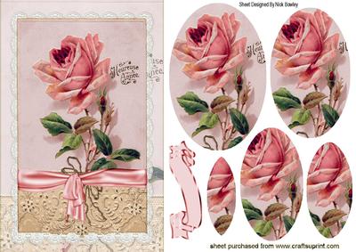 Single Pink French Rose Oval Pyramids