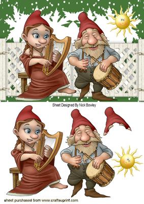 Musical Gnomes in the Garden with the Sun
