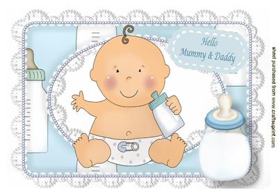 Hello Mummy and Daddy, Cute Baby Boy! A4
