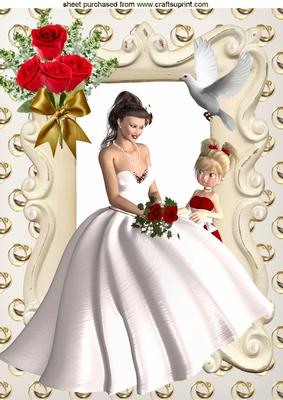 Bride with Her Bridesmaid with Red Roses A4