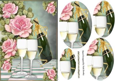 Let the Champagne Pour with Roses Oval Pyramids