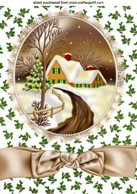 Autumn Shades of Snow Covered Cottage A4