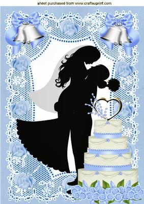 Swept Me Off My Feet! Blue Wedding Silhouette A4
