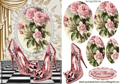 Roses in Pearl Frame Pyramids and Shoes