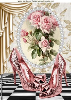Roses in Pearl Frame , Pyramids & Sparkle Shes A4