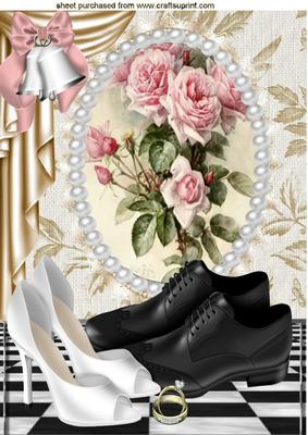 Bride & Grooms Shoes with Roses A4
