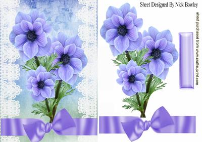 Pretty Blue/purple Flowers on Lace