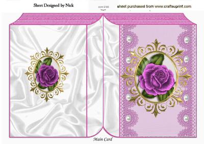 Pretty Pink Rose in Ornate Frame Folded Book