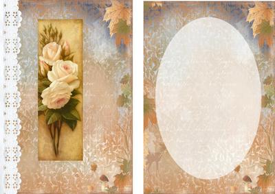 Broderie Anglaise Lace with Cream Roses A5 Insert