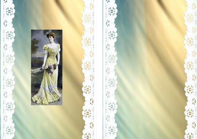 Edwardian Lady Pearls and Broderie Anglaise A5 Insert
