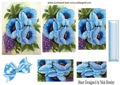 Pretty Blue Flowers with Bow Pyramids