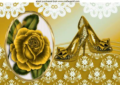 Gold Roses & Sparkle Shoes A4
