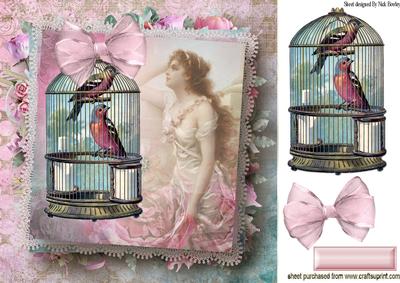 A Gift of Song Birds, for a Vintage Lady 8x8