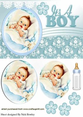 Sweet Blue Eyed Baby Boy Oval Pyramids