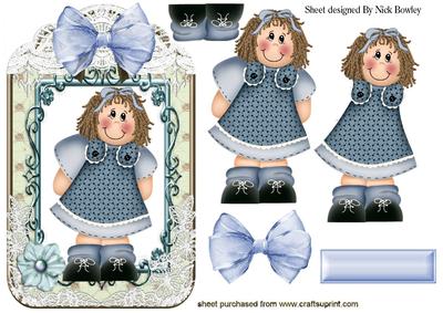 Cute Little Ragdoll in Blue with Bow