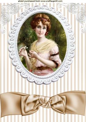 Vintage Lady in Ornate Frame A4