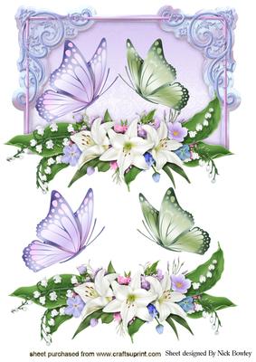 Pretty Butterflies with Summer Flowers