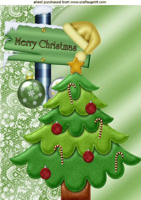 Lovely Felt Christmas Tree with Gold Star A4