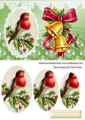 Red Robin Oval Pyramids, with Christmas Bells