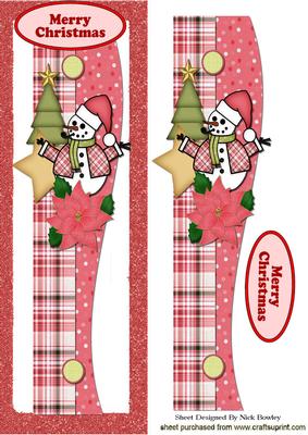 Lovely Snowman with Poinsettia Tall Dl
